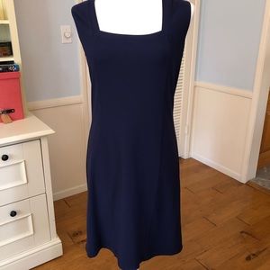 Boston Proper Navy Sleeveless Square neck Dress. S